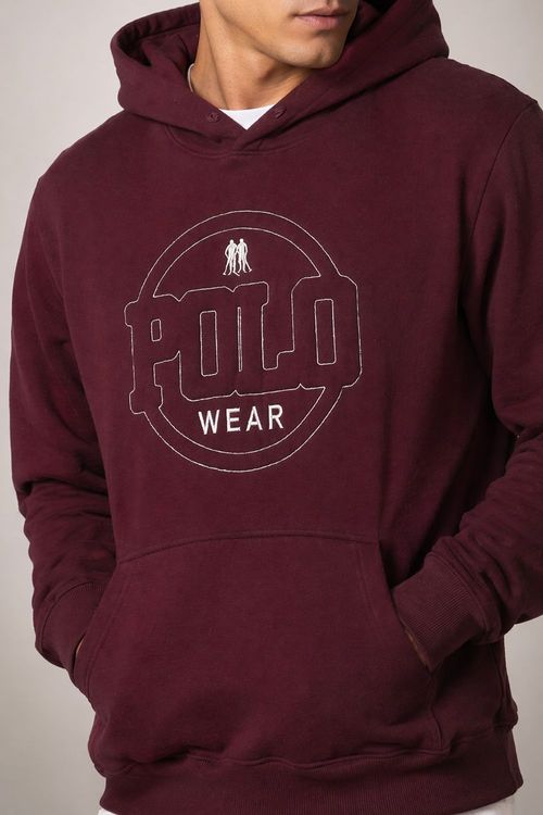 Blusa Moletom Canguru Puff Polo Wear Vinho