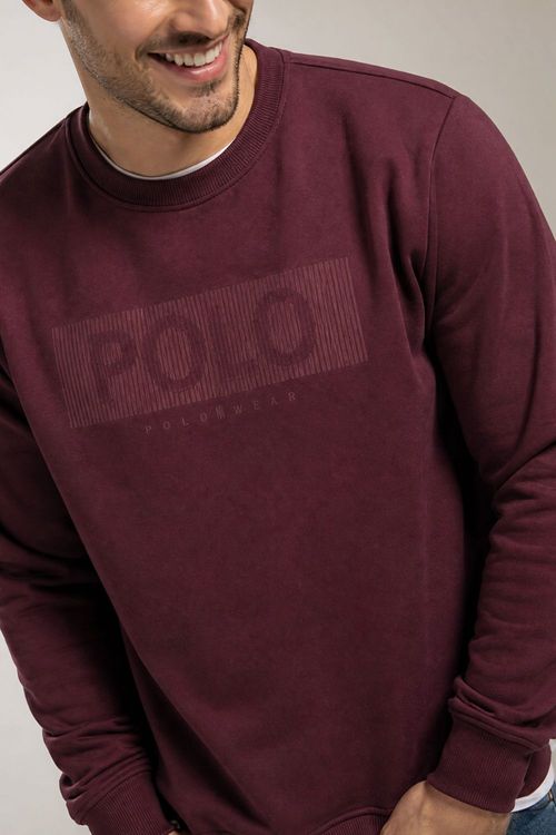 Blusa Moletom Gola Careca Silk Polo Wear Vinho