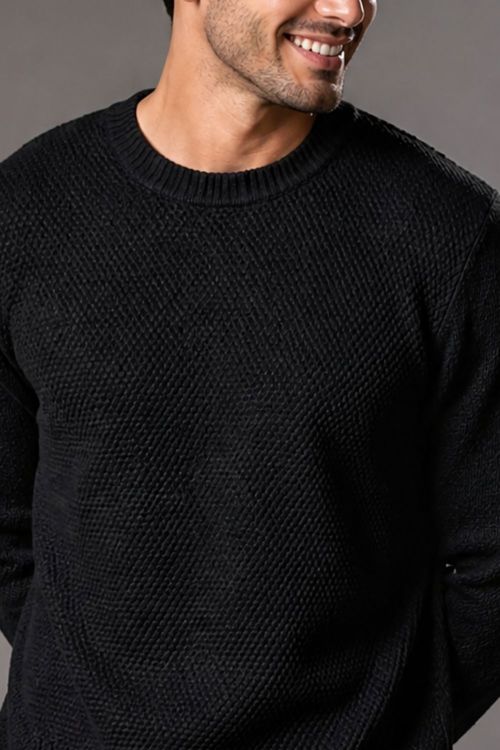 Tricot Masculino Gola Redonda Polo Wear Preto