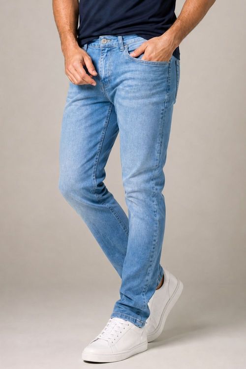 Calça Jeans Slim Masculina Premium Polo Wear Jeans Claro