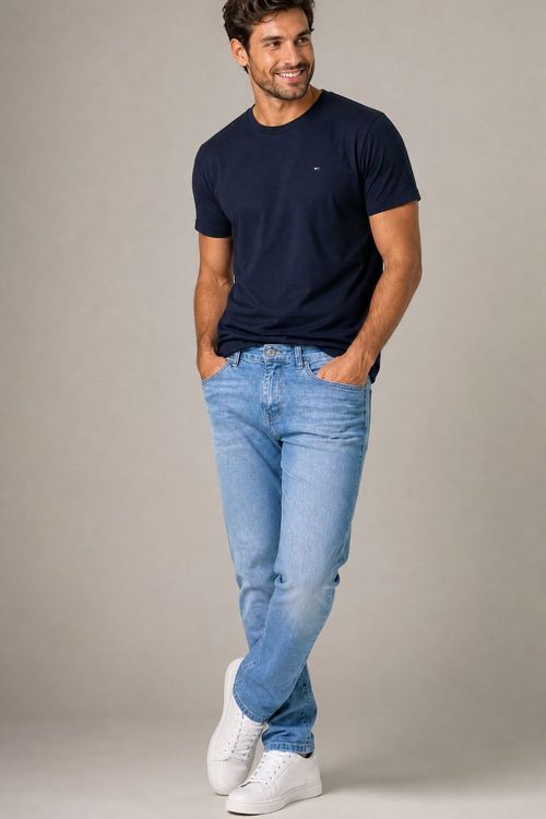 Calça Jeans Slim Masculina Premium Polo Wear Jeans Claro