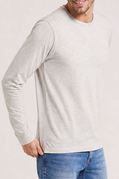Camiseta Masculina Manga Longa Polo Wear Amarelo Claro