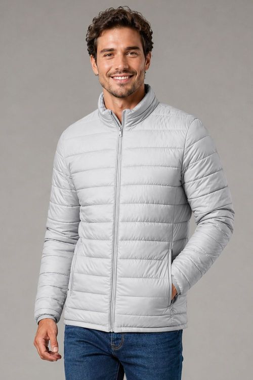 Jaqueta Masculina Sem Capuz Polo Wear Cinza Claro