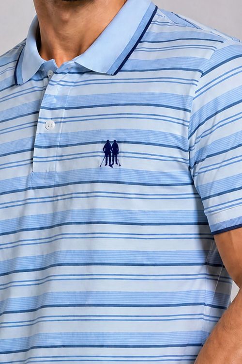 Polo Piquet Listrada Polo Wear Azul Claro