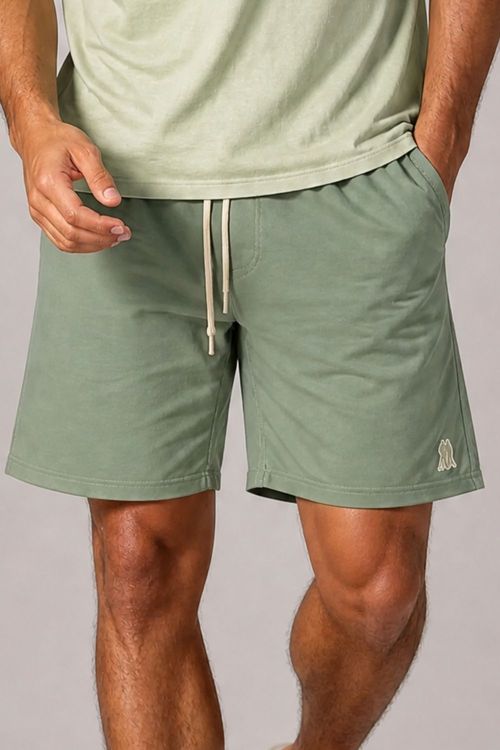 Short Masculino Linho Liso Polo Wear Verde