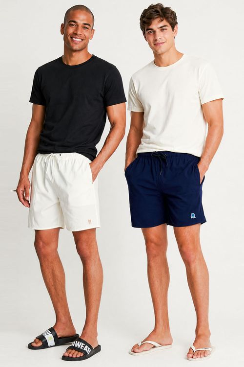 Kit 2 Shorts Vôlei Liso Confortável Polo Wear Sortido
