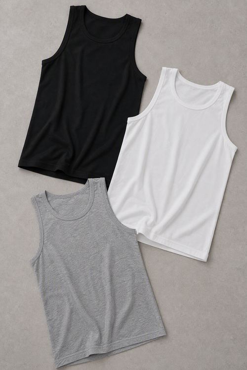 Kit 3 Regatas Masculinas Regular Polo Wear Sortido