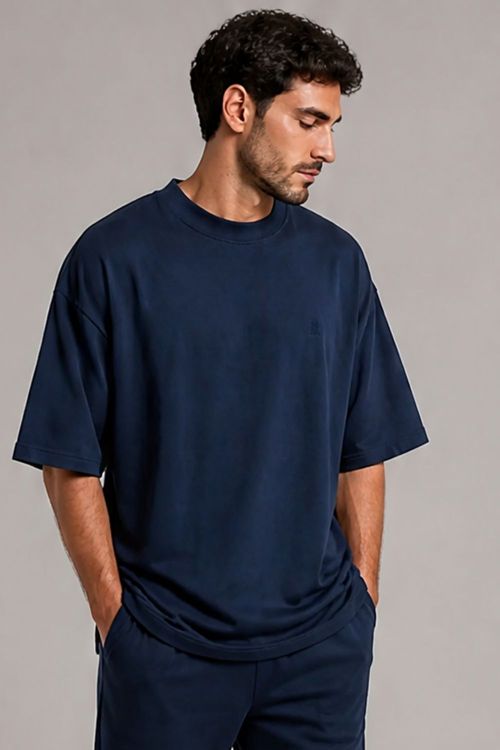 Kit 2 Camisetas Over Masculina Polo Wear Azul-Branco G