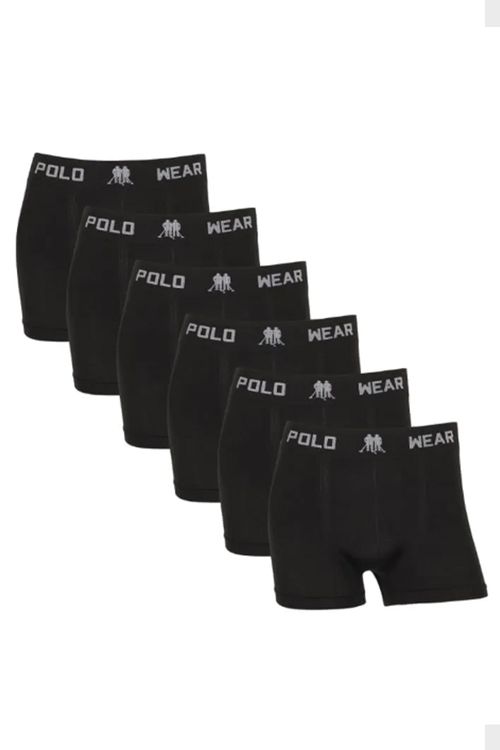 Kit 6 Cuecas Boxer Polo Wear Basic Microfibra