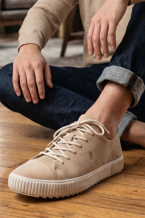 Tênis Casual Camurça Premium Polo Wear Off White