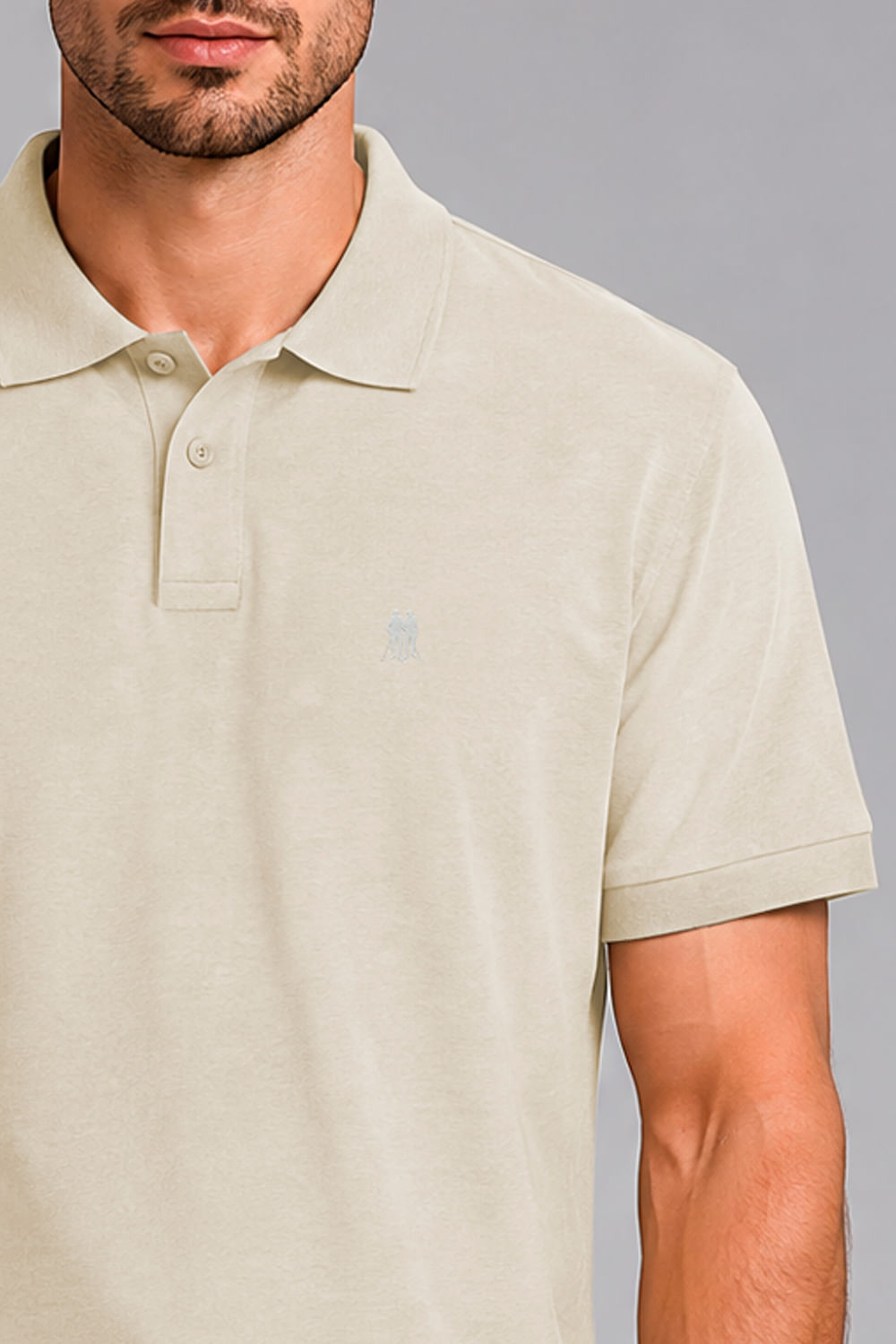 Polo Masculina Gola Portuguesa Polo Wear Bege Claro