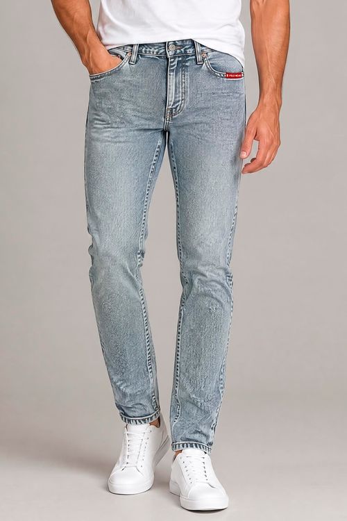 Calça Jeans Slim Masculina Básica Polo Wear Marmorizada