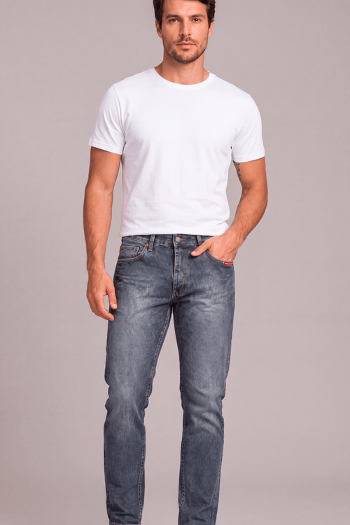 Calça Jeans Regular Masculina Básica Polo Wear Jeans Escuro